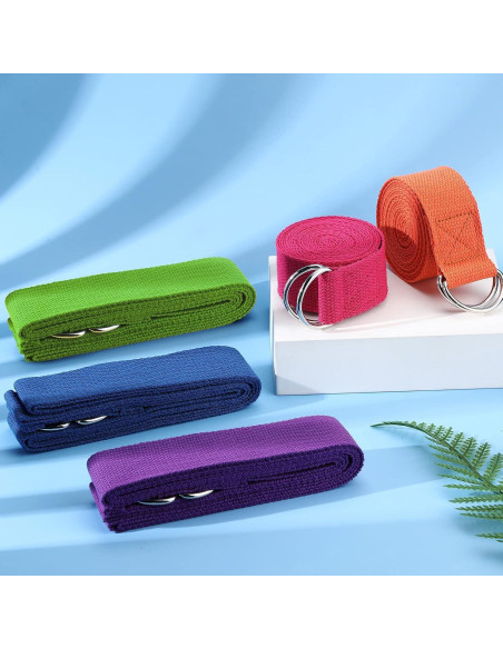 10 Correás de Yoga Ajustables Hanaive 250 cm 5 Colores