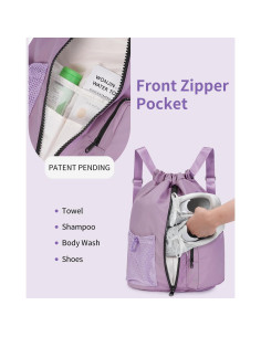 Mochila de Cuerda WANDF Unisex 25L Resistente al Agua Púrpura 2