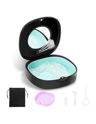 Caso de Retenedor Doboli Negro con Ventilación y Espejo