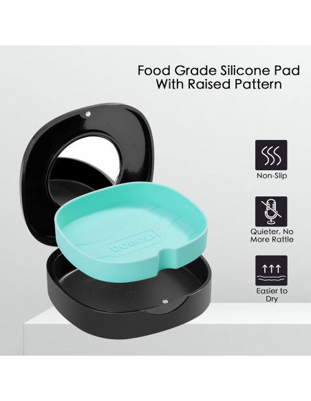 Caso de Retenedor Doboli Negro con Ventilación y Espejo