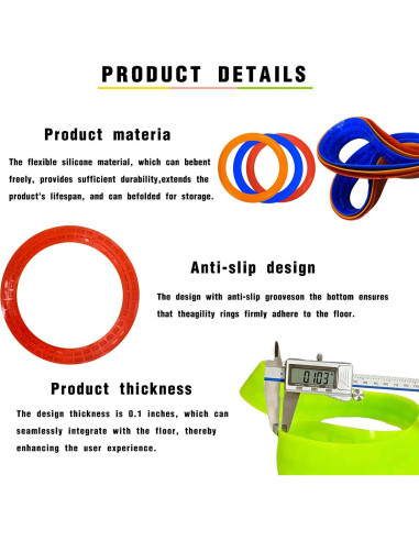 Anillo de Agilidad Antideslizante Bibahala - 3 Pcs, 47.4 cm