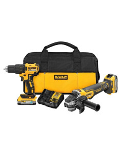 DEWALT Kit Taladro y Amoladora 20V MAX 2 Baterías DCK231E2