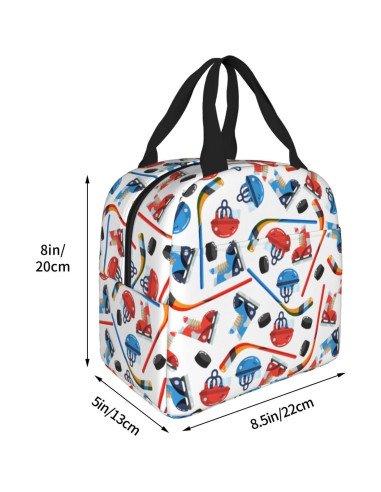 Bolsa de Almuerzo Aislada Siiuuol Hockey sobre Hielo 22x13x20 cm