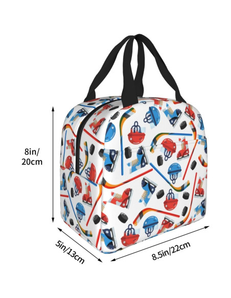 Bolsa de Almuerzo Aislada Siiuuol Hockey sobre Hielo 22x13x20 cm