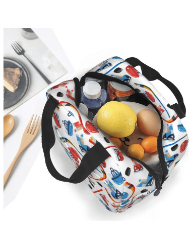 Bolsa de Almuerzo Aislada Siiuuol Hockey sobre Hielo 22x13x20 cm