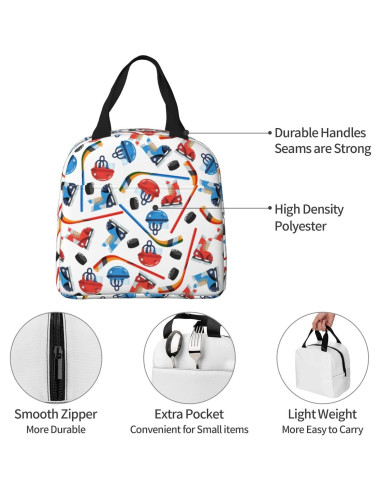 Bolsa de Almuerzo Aislada Siiuuol Hockey sobre Hielo 22x13x20 cm