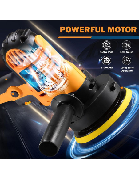 Pulidor Orbital CJC 600W con Velocidad Variable para Coche y Muebles