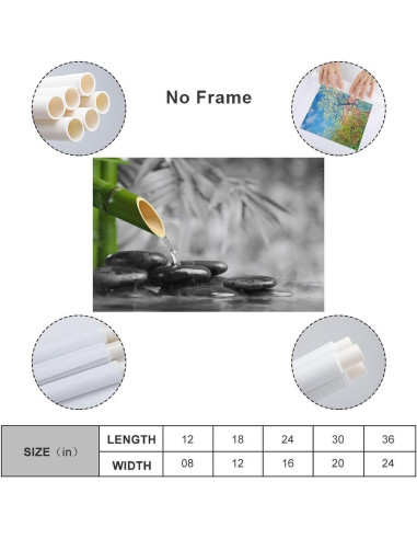 Póster Zen Minimalista en Lienzo 40x60cm Sin Marco