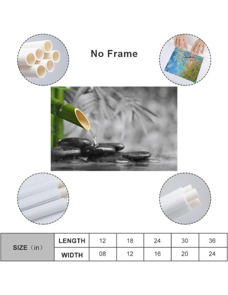 Póster Zen Minimalista en Lienzo 40x60cm Sin Marco