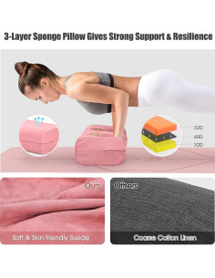 Almohada de Yoga Giantex GT10011PI-FH Suede Lavable Rosa 2