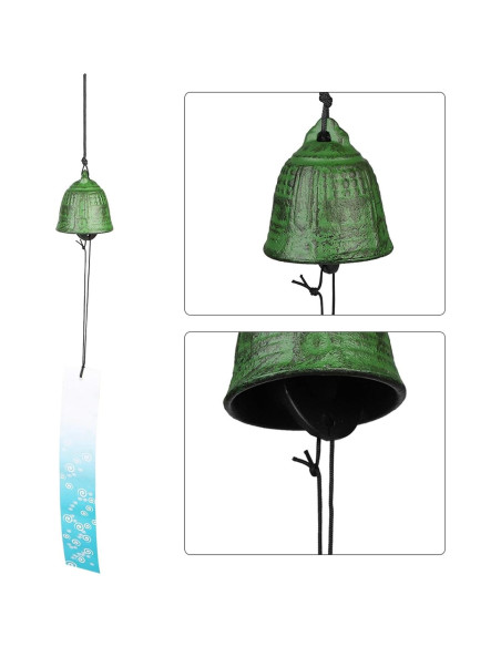 Campana de Viento AUNMAS de Hierro Fundido Verde 40cm
