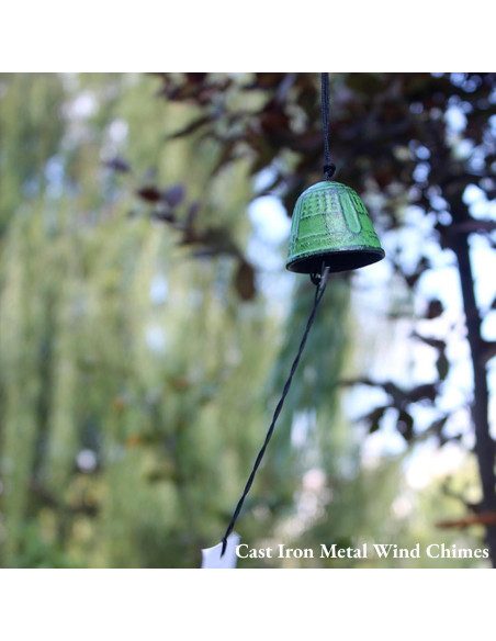 Campana de Viento AUNMAS de Hierro Fundido Verde 40cm