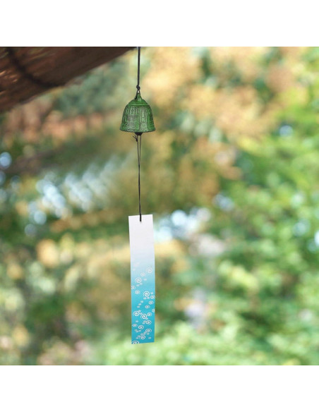 Campana de Viento AUNMAS de Hierro Fundido Verde 40cm