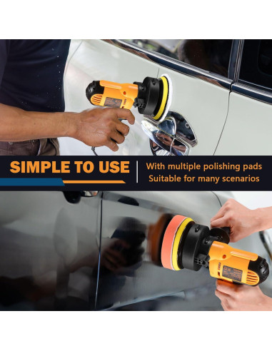 Pulidor Orbital CJC 600W con Velocidad Variable para Coche y Muebles