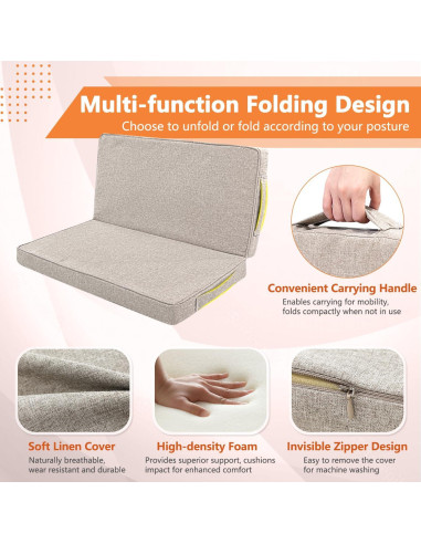 Almohada de Suelo para Meditación ECISZ 61x61 cm Plegable