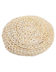 Cojín Redondo de Paja Tejido a Mano Cabilock 30 cm Beige