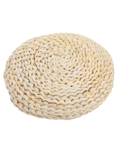 Cojín Redondo de Paja Tejido a Mano Cabilock 30 cm Beige
