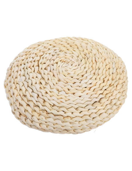 Cojín Redondo de Paja Tejido a Mano Cabilock 30 cm Beige