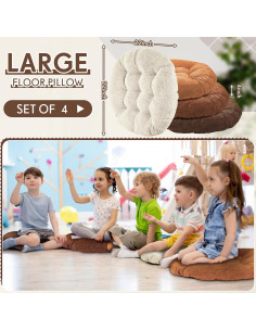 Cojines de Suelo Jerify 55 cm Redondos para Meditación 4 Pcs 2