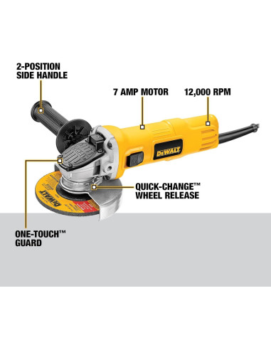Molino de Ángulo DEWALT DWE4011 4.5" 850W Protección