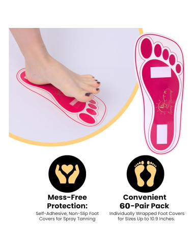 60 Pares Almohadillas Desechables Bronceado HeeStar Rosa 27.7cm