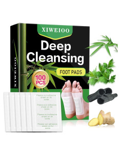 100 Almohadillas para los pies XIWEIOO Vinagre de Bambú Jengibre