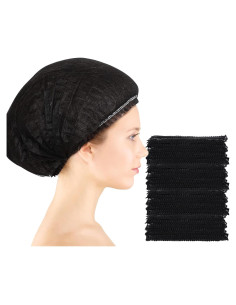 100 Gorras Bouffant Desechables Geyoga 53 cm Negro
