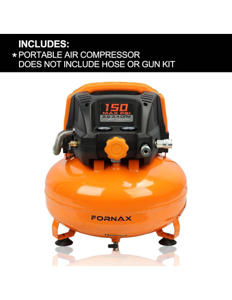 Compresor de aire FORNAX Pancake 6 Galones 150 PSI Eléctrico