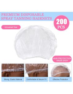 Geyoga 200 Gorras Bouffant Desechables para Cabello 42 cm 2