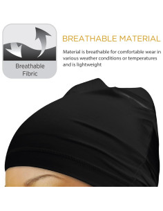 DONNA Peluca Cabello Humano con Cap Spandex para Mujeres - Negro 2