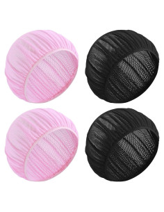 4 Bonetes de Malla para Dormir Dimeho Rosa/Negro Talla Única