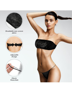 Conjunto Ropa Interior Desechable Geyoga 100 Pcs Negro 2