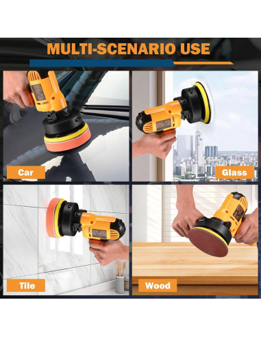 Pulidor Orbital CJC 600W con Velocidad Variable para Coche y Muebles