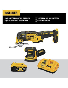 Kit DEWALT 20V MAX Lijadora Orbital y Herramienta Oscilante 2
