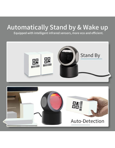 Escáner de Código de Barras Alacrity 2D/1D USB Negro