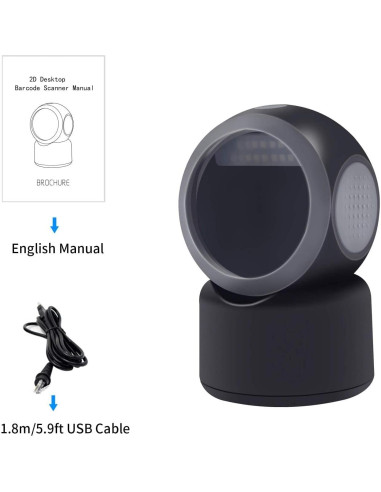 Escáner de Código de Barras Alacrity 2D/1D USB Negro