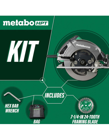Sierra Circular Metabo HPT C7SB3 1800W 6000 RPM 24 Dientes