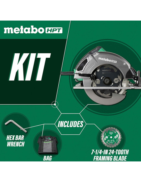 Sierra Circular Metabo HPT C7SB3 1800W 6000 RPM 24 Dientes
