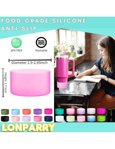 Paquete de 4 Botas de Silicona LONPARRY para Stanley Cup 30-40 oz