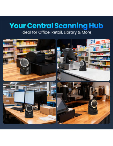 Escáner de Código de Barras Tera 9100 2D QR USB Negro