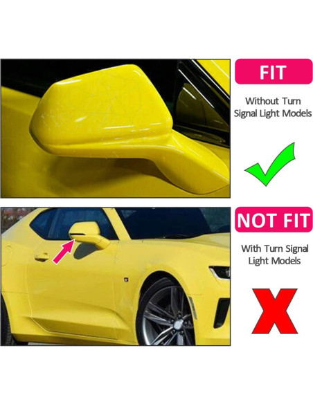 Tapa de Espejo Lateral Fibra de Carbono Fouedy para Chevy Camaro 2016-2021