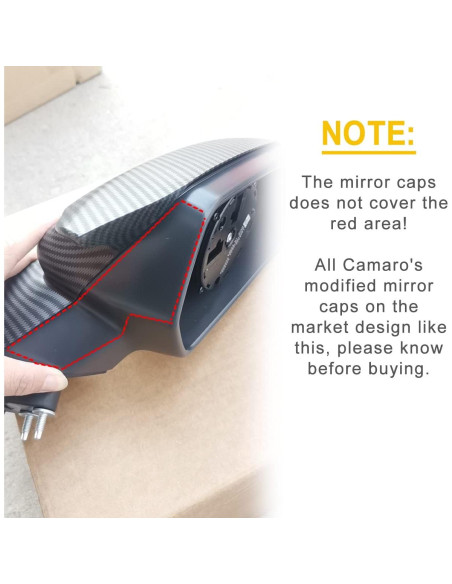 Tapa de Espejo Lateral Fibra de Carbono Fouedy para Chevy Camaro 2016-2021