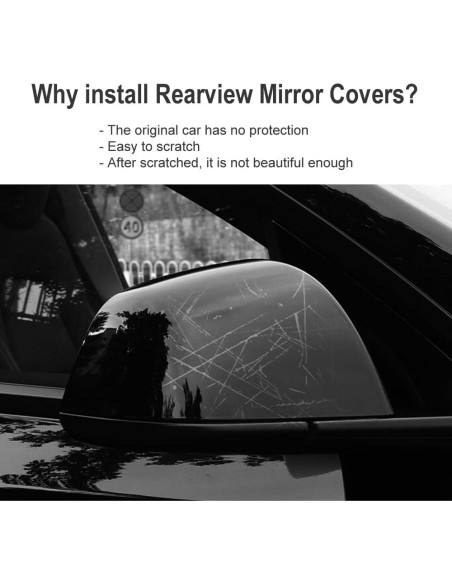 Protectores de Espejo Lateral ABS StarYtbl para Tesla Model Y 2021-2024