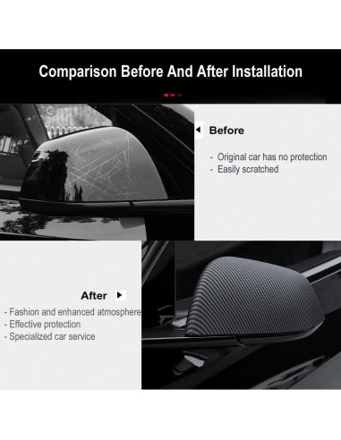Protectores de Espejo Lateral ABS StarYtbl para Tesla Model Y 2021-2024