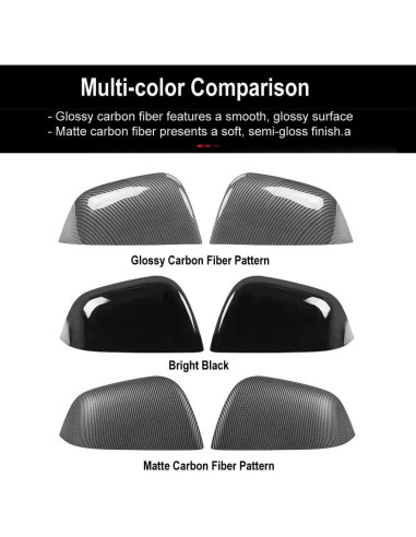 Protectores de Espejo Lateral ABS StarYtbl para Tesla Model Y 2021-2024