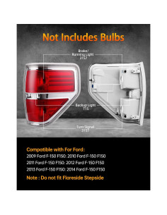 Luces Traseras de Freno OKLPF para Ford F150 2009-2014 Rojas 2
