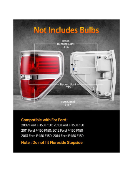Luces Traseras de Freno OKLPF para Ford F150 2009-2014 Rojas
