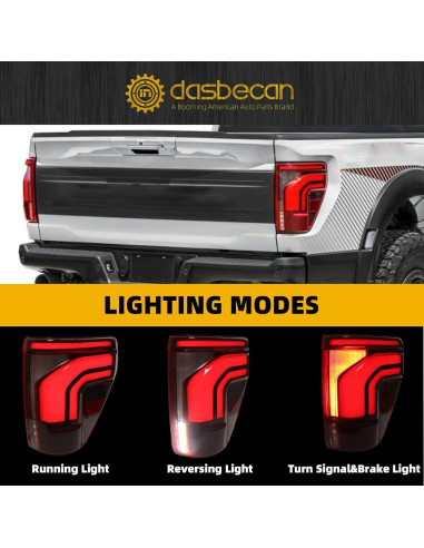 Luz Trasera LED Dasbecan Lado Pasajero Derecho Ford F150 2024-2025