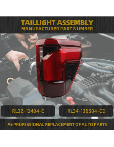 Luz Trasera LED Dasbecan Lado Pasajero Derecho Ford F150 2024-2025