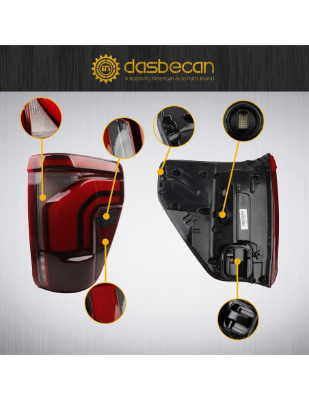 Luz Trasera LED Dasbecan Lado Pasajero Derecho Ford F150 2024-2025